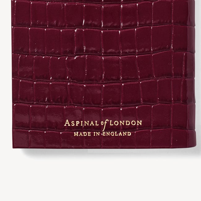 2027 Slim Pocket Diary Deep Shine Garnet Small Croc