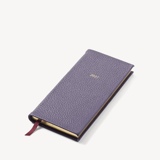 2027 Slim Pocket Diary Dusky Blue Pebble