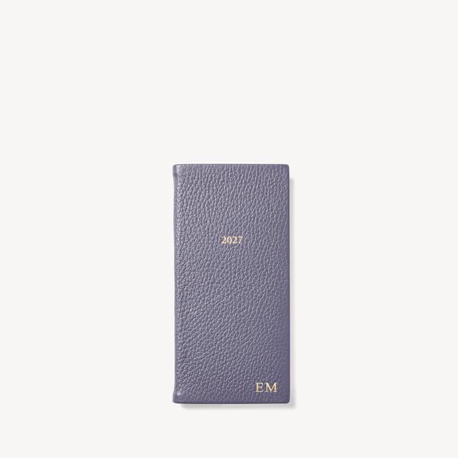 2027 Slim Pocket Diary Dusky Blue Pebble