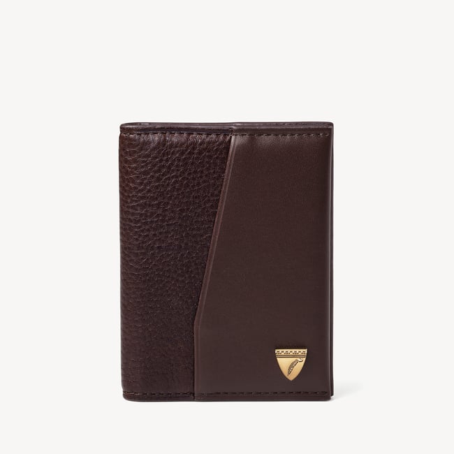 Heritage Double Fold Credit Card Holder Conker Pebble