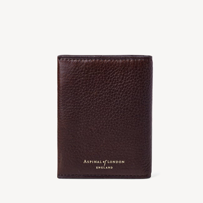 Heritage Double Fold Credit Card Holder Conker Pebble