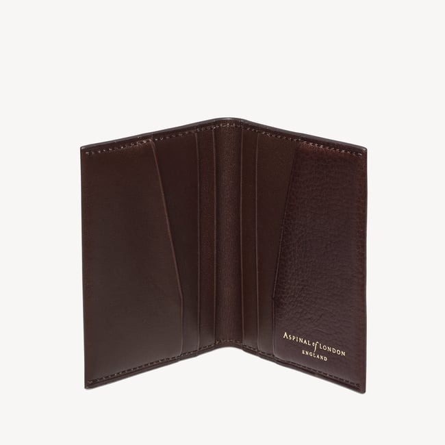 Heritage Double Fold Credit Card Holder Conker Pebble