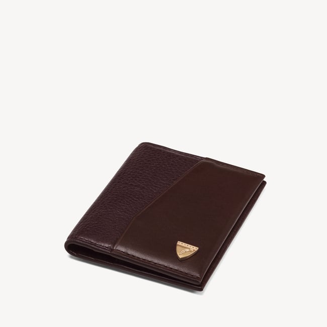 Heritage Double Fold Credit Card Holder Conker Pebble