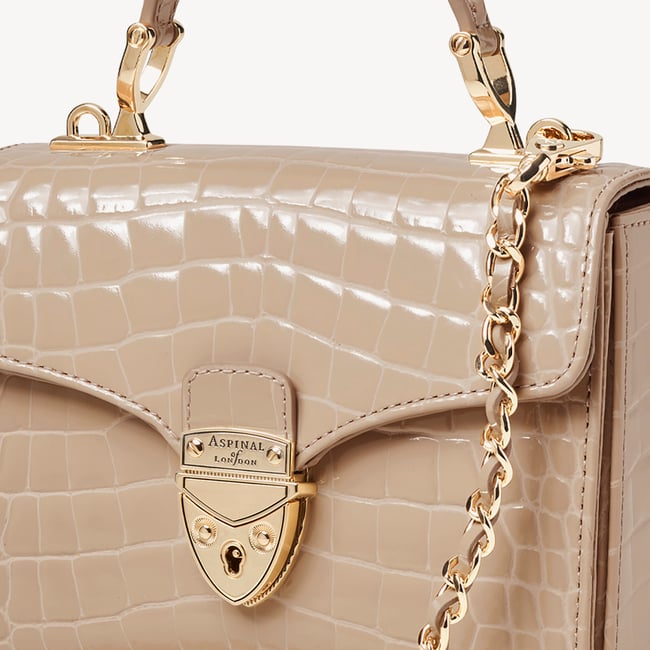Mini Mayfair® Soft Taupe Patent Croc