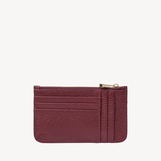 Ella Card & Coin Holder Garnet Pebble