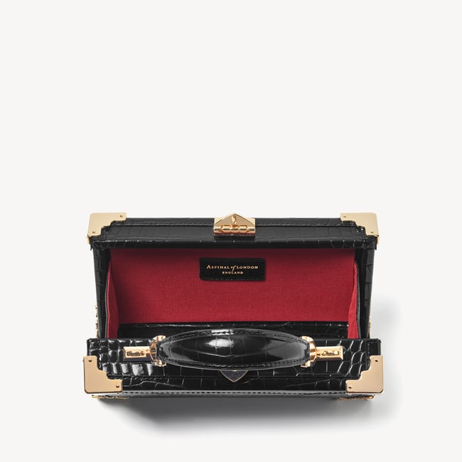 Trinket Box Black Patent Croc