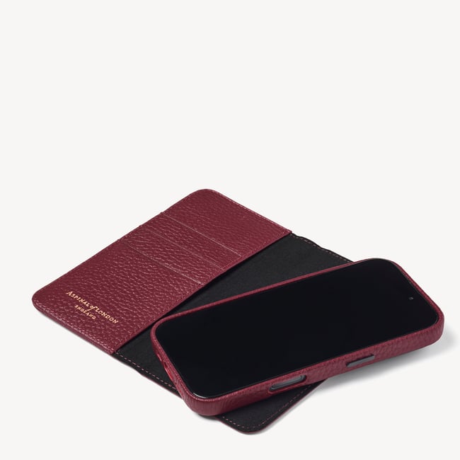 iPhone 16 Pro Magnetic Card Case Garnet Pebble