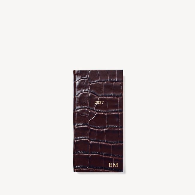2027 Slim Pocket Diary Deep Shine Amazon Brown Croc
