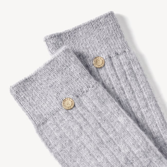 Rib Knit Cashmere Socks Mid Grey Melange Cashmere
