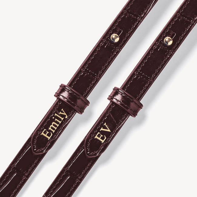 Midi Mayfair® Deep Shine Dark Amazon Brown Croc