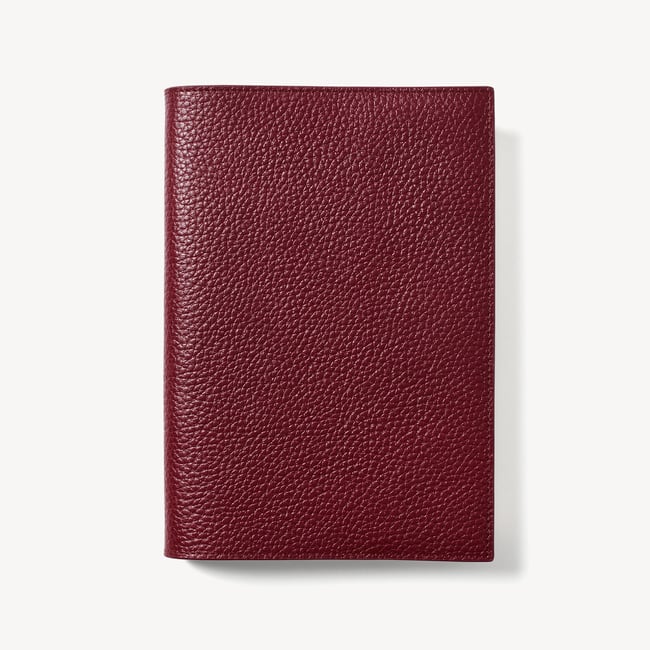 A5 Refillable Luxury Journal Garnet Pebble with Soft Suede Lining