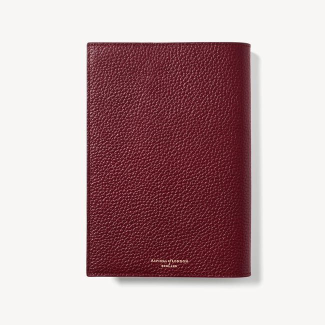 A5 Refillable Luxury Journal Garnet Pebble with Soft Suede Lining