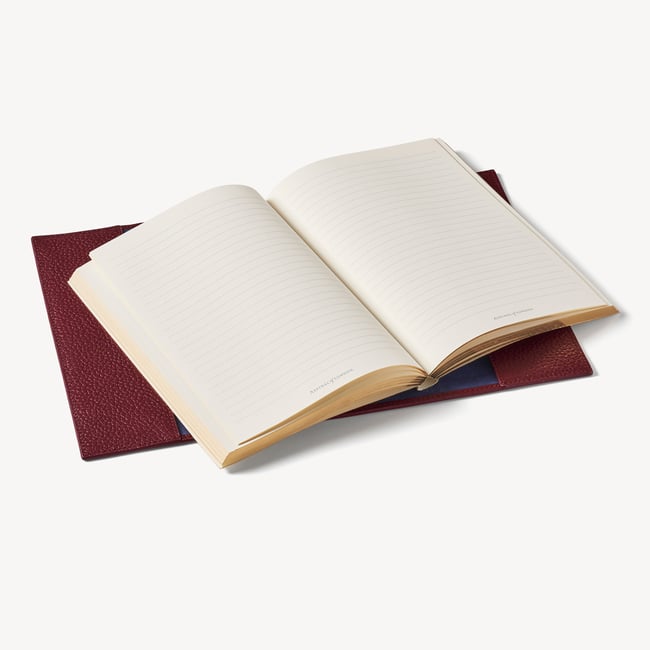 A5 Refillable Luxury Journal Garnet Pebble with Soft Suede Lining