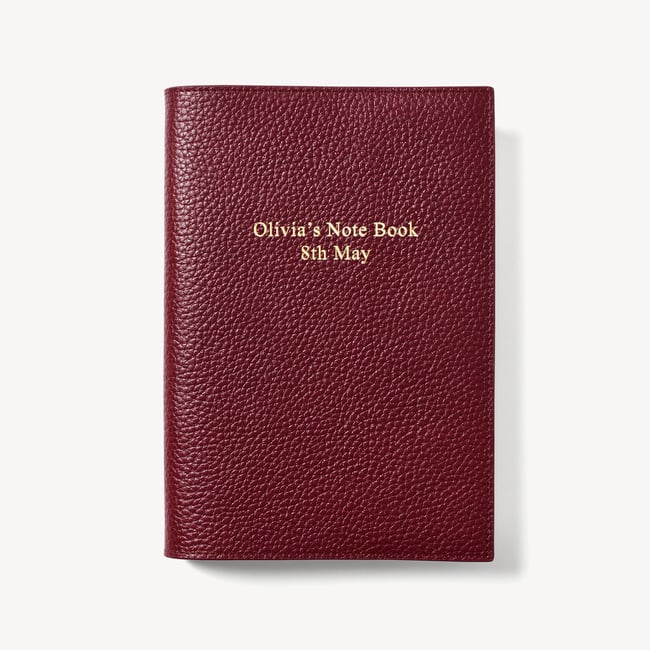 A5 Refillable Luxury Journal Garnet Pebble with Soft Suede Lining