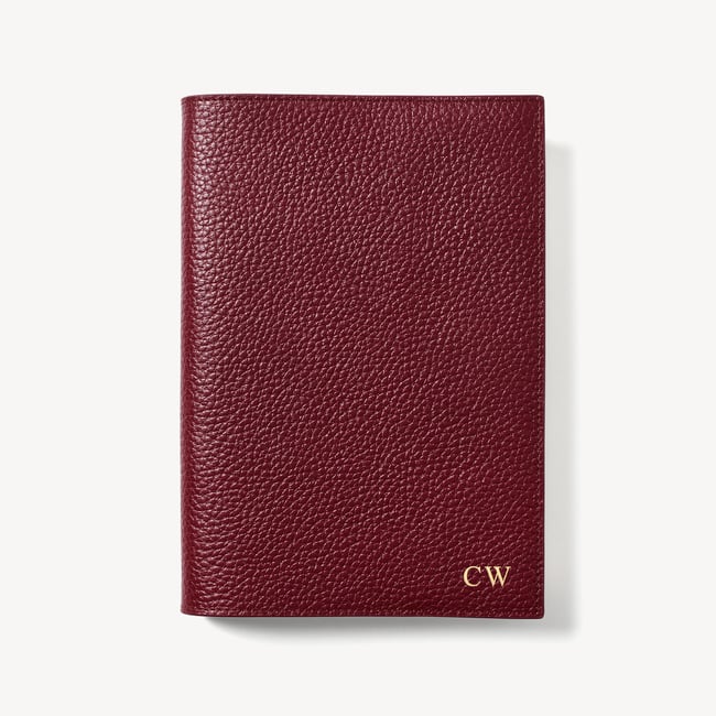 A5 Refillable Luxury Journal Garnet Pebble with Soft Suede Lining