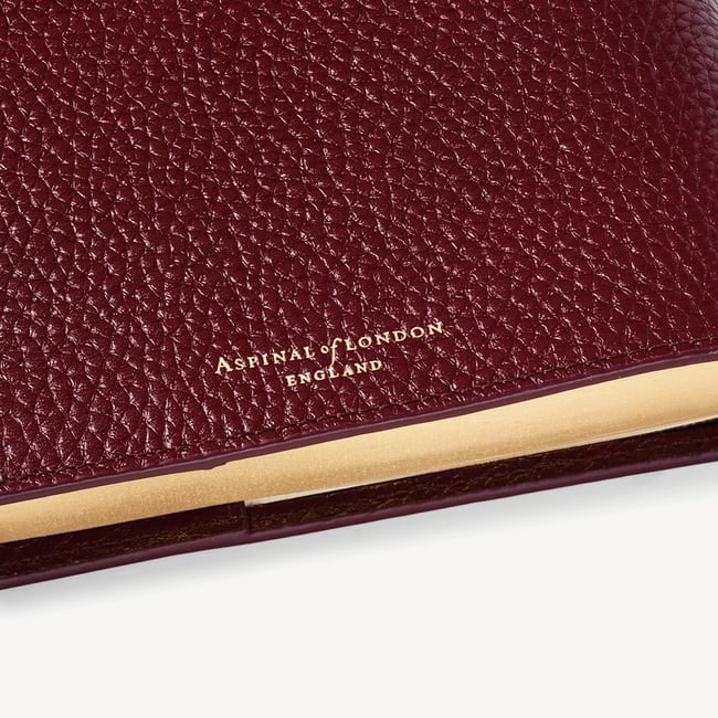 A5 Refillable Luxury Journal Garnet Pebble with Soft Suede Lining