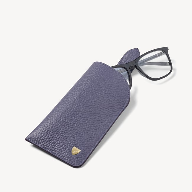 Glasses Case with Tab Dusky Blue Pebble