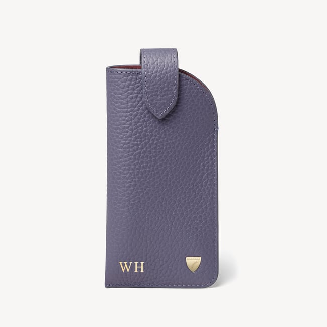 Glasses Case with Tab Dusky Blue Pebble