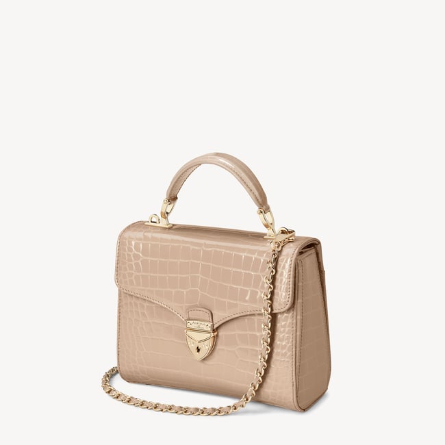 Midi Mayfair® Soft Taupe Patent Croc