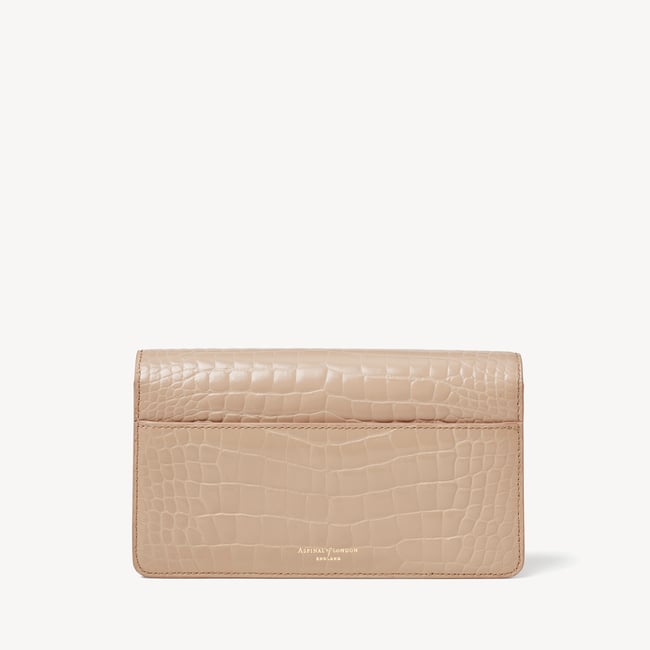 Mayfair®Clutch Soft Taupe Patent Croc