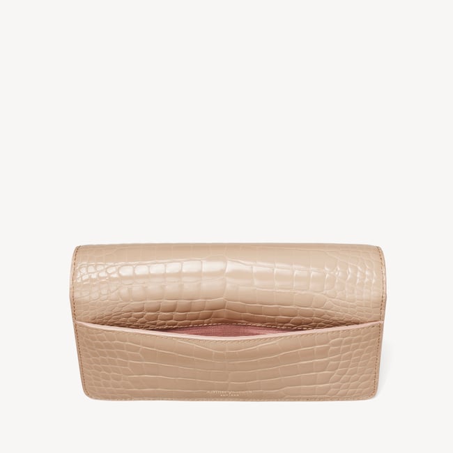 Mayfair®Clutch Soft Taupe Patent Croc