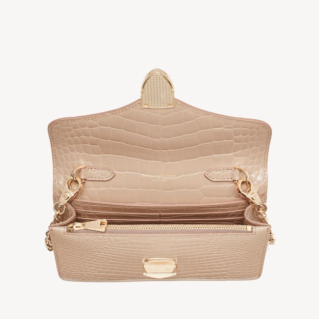 Mayfair®Clutch Soft Taupe Patent Croc