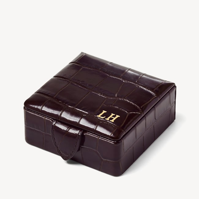Stud Box Deep Shine Amazon Brown Croc