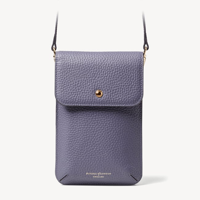 Duo Phone Crossbody Pouch Dusky Blue Pebble