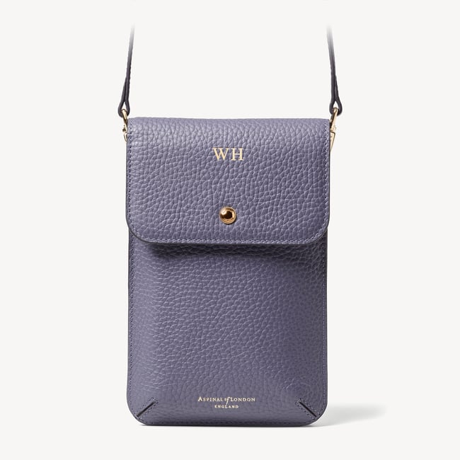 Duo Phone Crossbody Pouch Dusky Blue Pebble