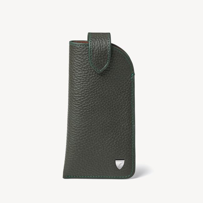 Glasses Case with Tab Forest Green Pebble
