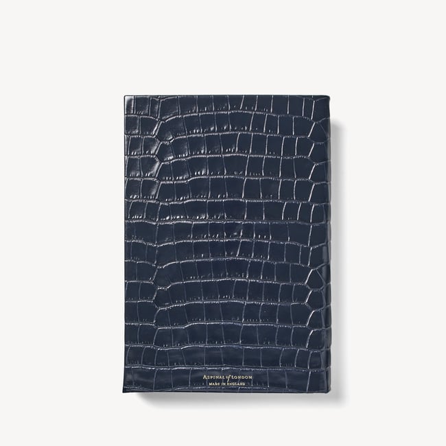 2027 A5 Day to Page Diary Deep Shine Navy Small Croc