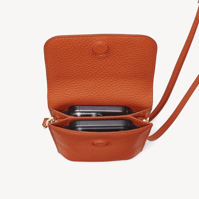 Duo Phone Crossbody Pouch Marmalade Pebble