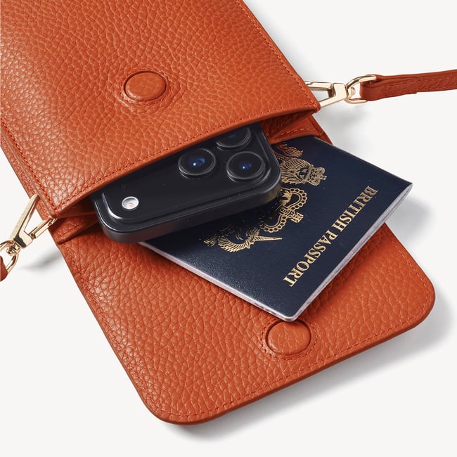 Duo Phone Crossbody Pouch Marmalade Pebble
