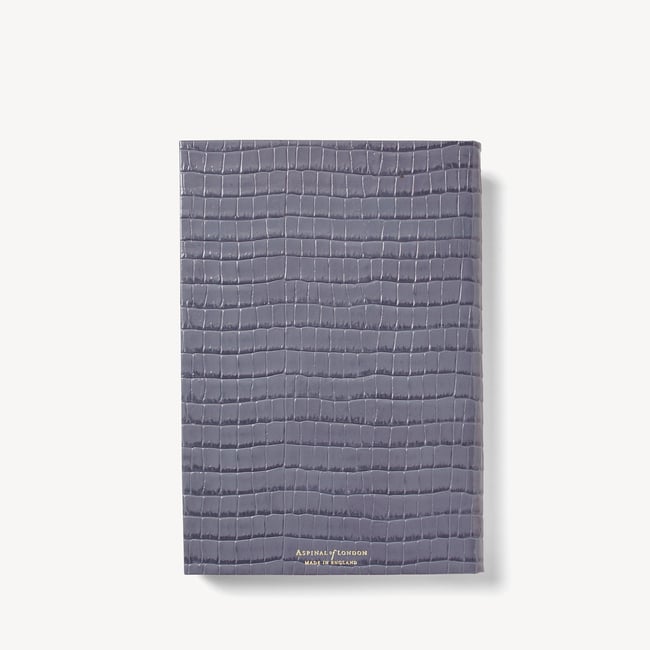 2027 A5 Day to Page Diary Deep Shine Dusky Blue Small Croc