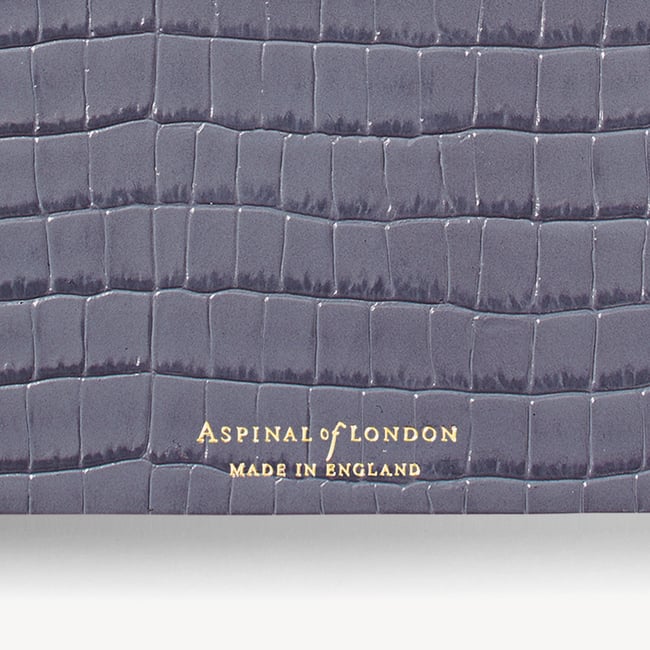 2027 A5 Day to Page Diary Deep Shine Dusky Blue Small Croc
