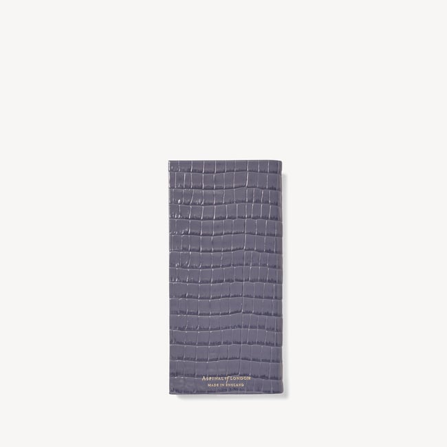 2027 Slim Pocket Diary Deep Shine Dusky Blue Small Croc