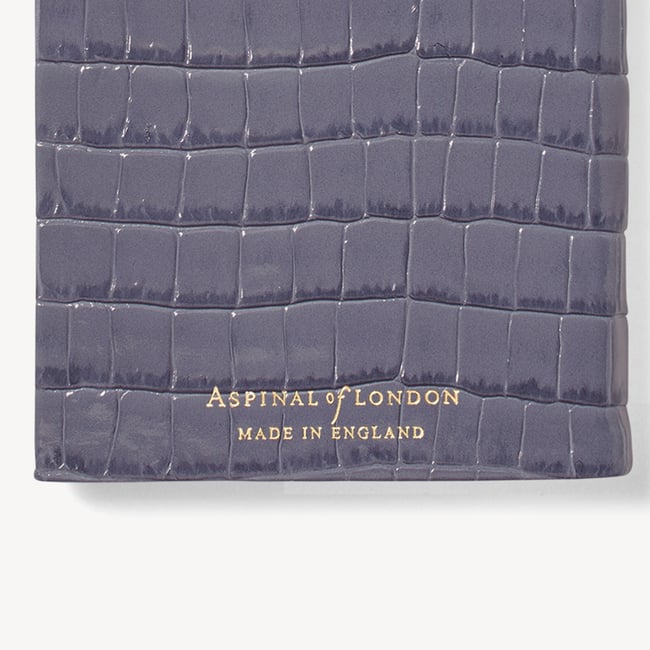 2027 Slim Pocket Diary Deep Shine Dusky Blue Small Croc