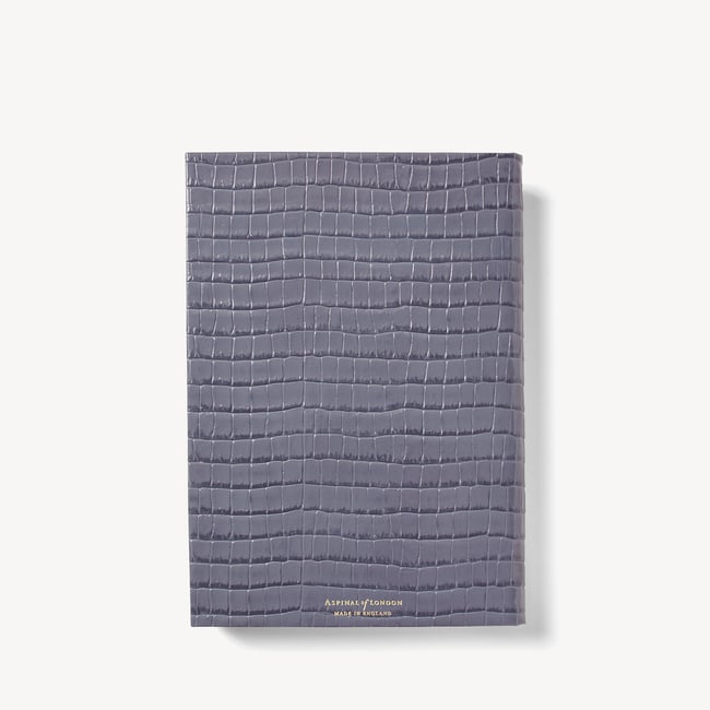 2027 A5 Week to View Diary Deep Shine Dusky Blue Small Croc