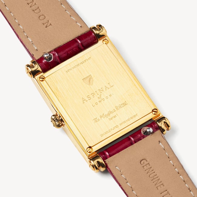 Mayfair® Classic Watch 24ct Gold Plated - Deep Shine Cherry Ombre Croc