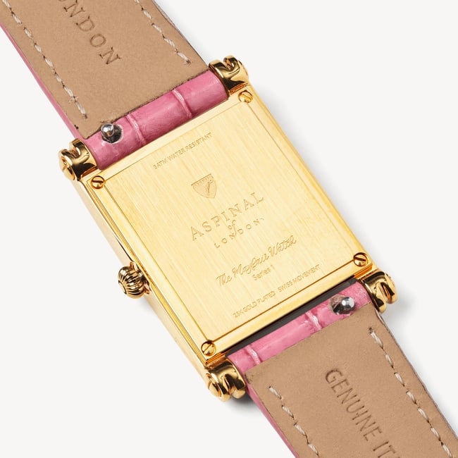 Mayfair® Classic Watch 24ct Gold Plated - Deep Shine Pink Croc