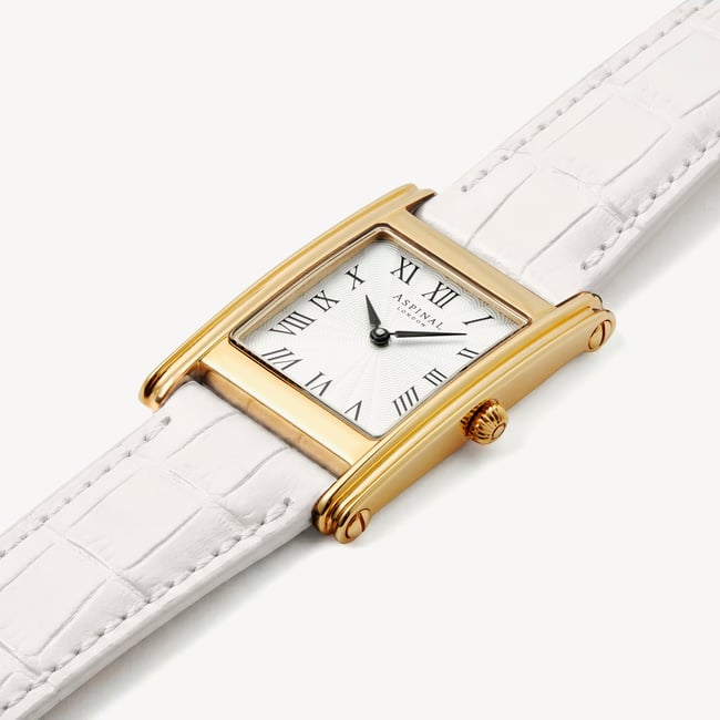 Mayfair® Classic Watch 24ct Gold Plated - Deep Shine White Croc