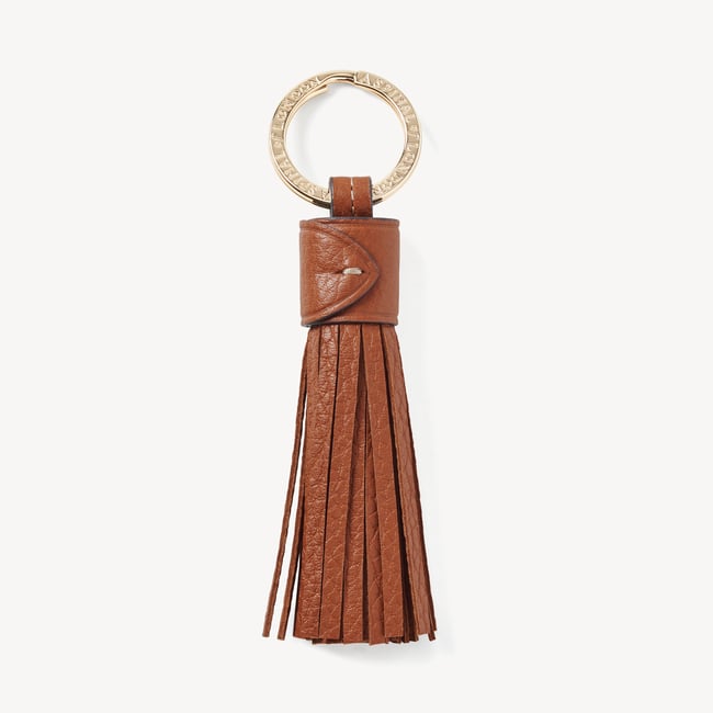 Hudson Tassel Keyring Tan Milled Pebble