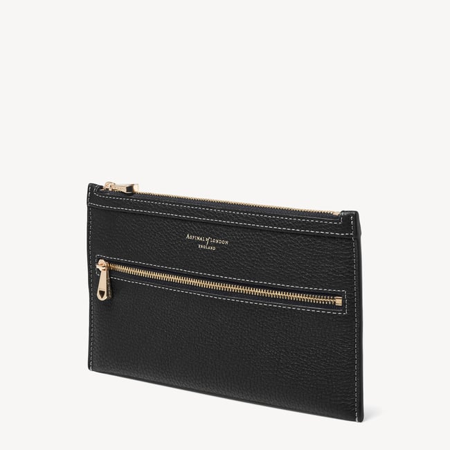 Hudson Travel Pouch Black Milled Pebble