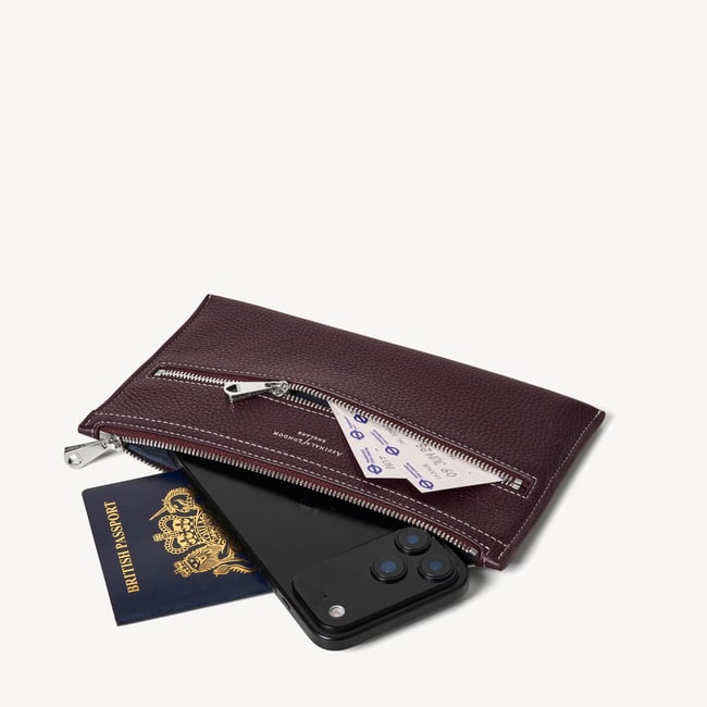Hudson Travel Pouch Wine Milled Pebble