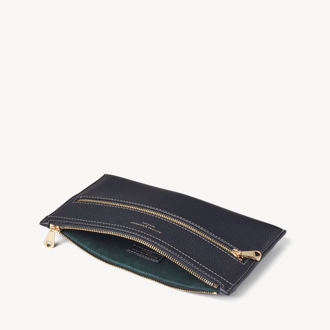Hudson Travel Pouch Classic Navy Milled Pebble