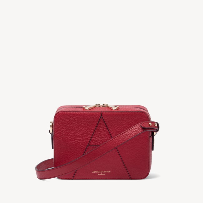 Camera Crossbody with Changeable Straps Cherry Red Pebble