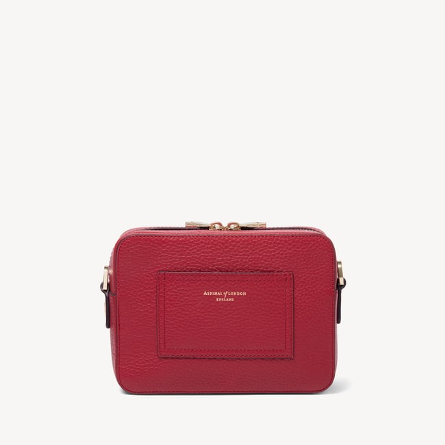 Camera Crossbody with Changeable Straps Cherry Red Pebble