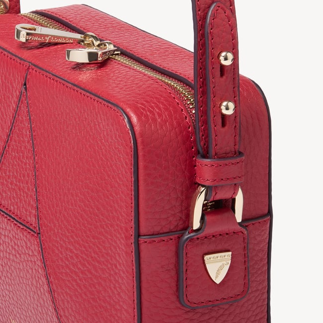Camera Crossbody with Changeable Straps Cherry Red Pebble