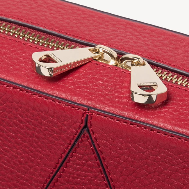 Camera Crossbody with Changeable Straps Cherry Red Pebble
