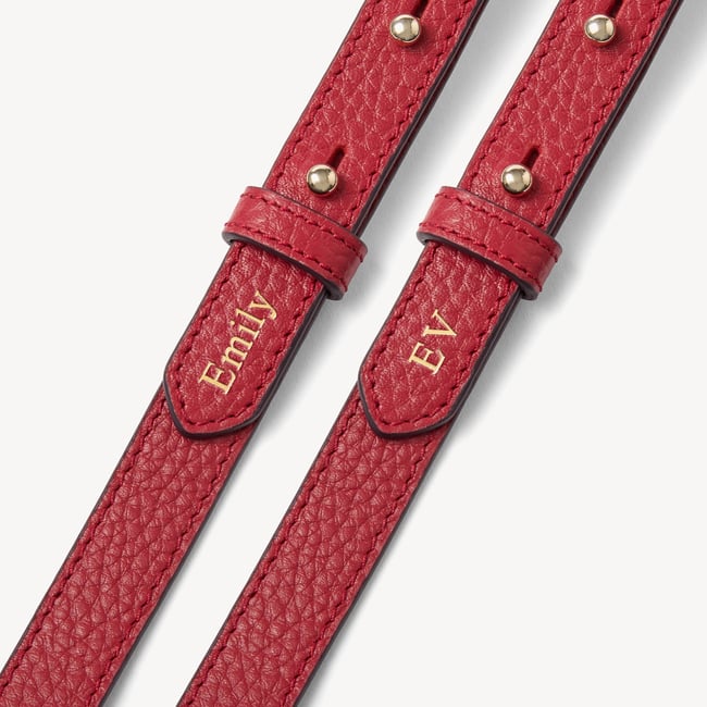 Camera Crossbody with Changeable Straps Cherry Red Pebble